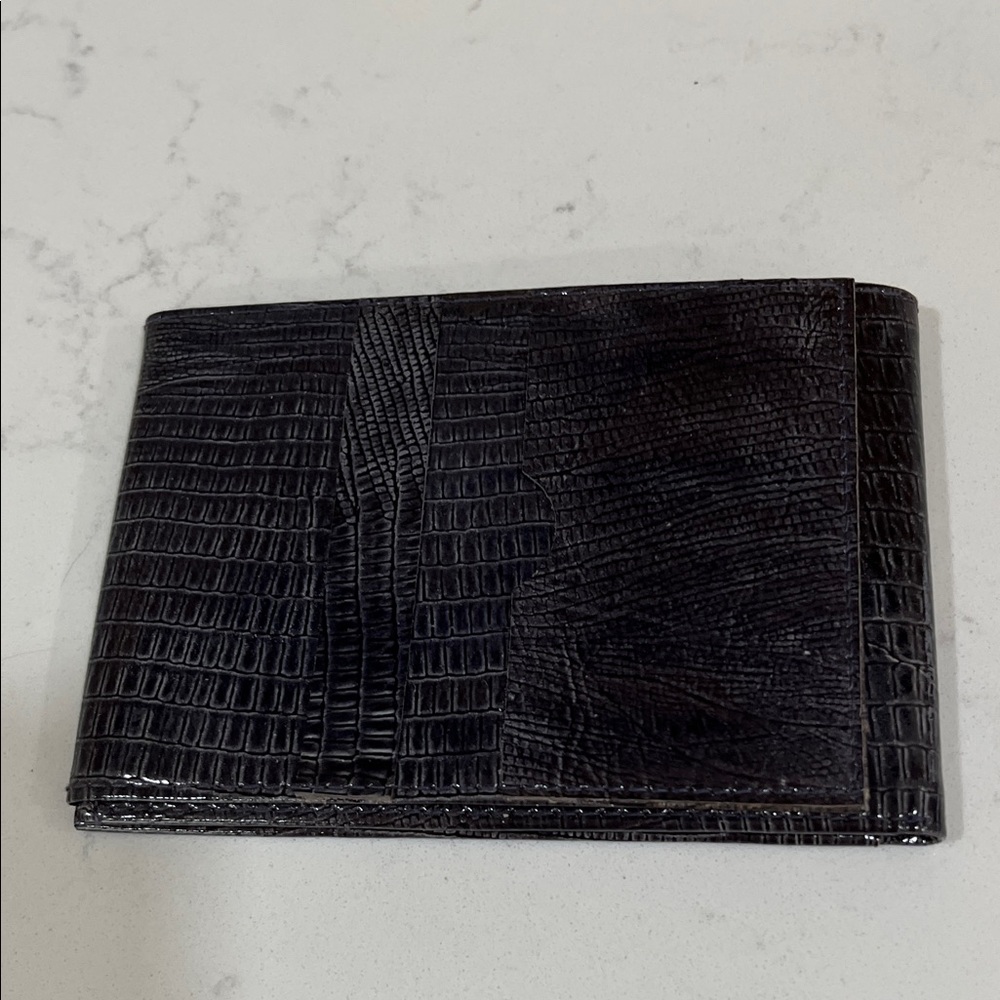 Sophisticated Black Textured Card Holder